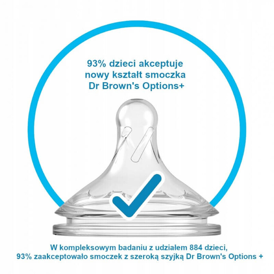 Dr Browns Options+, anti-colic fles, wijdhals, met speen, 2 x 150 ml