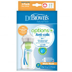 Dr. Brown's Options+, Anti-Kolik-Flasche, weithalsig, mit Sauger, 2 x 270 ml