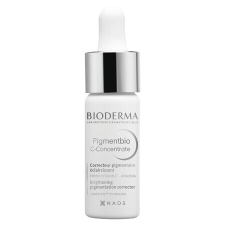 Bioderma Pigmentbio C-Concentrate, concentrato illuminante per il viso, con vitamina C, 15 ml