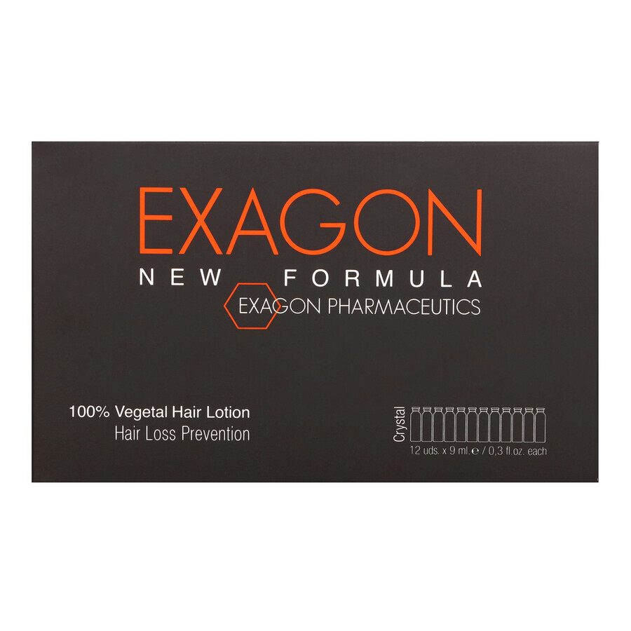 Exagon New Formula, behandeling tegen haaruitval, ampullen, 12 x 9 ml