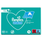 Pampers Fresh Clean, vochtige doekjes, 12 x 52 st.