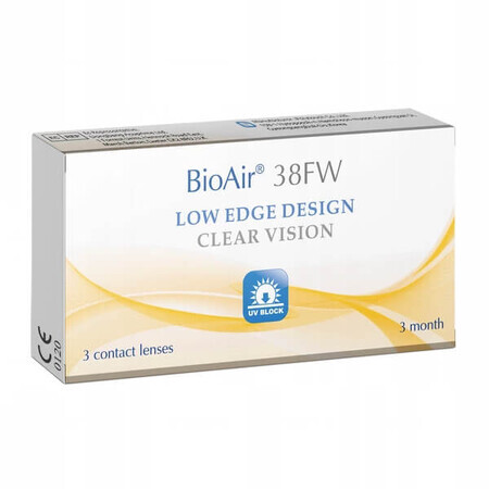 BioAir 38FW, contactlenzen, kwart, -4,00, 3 stuks