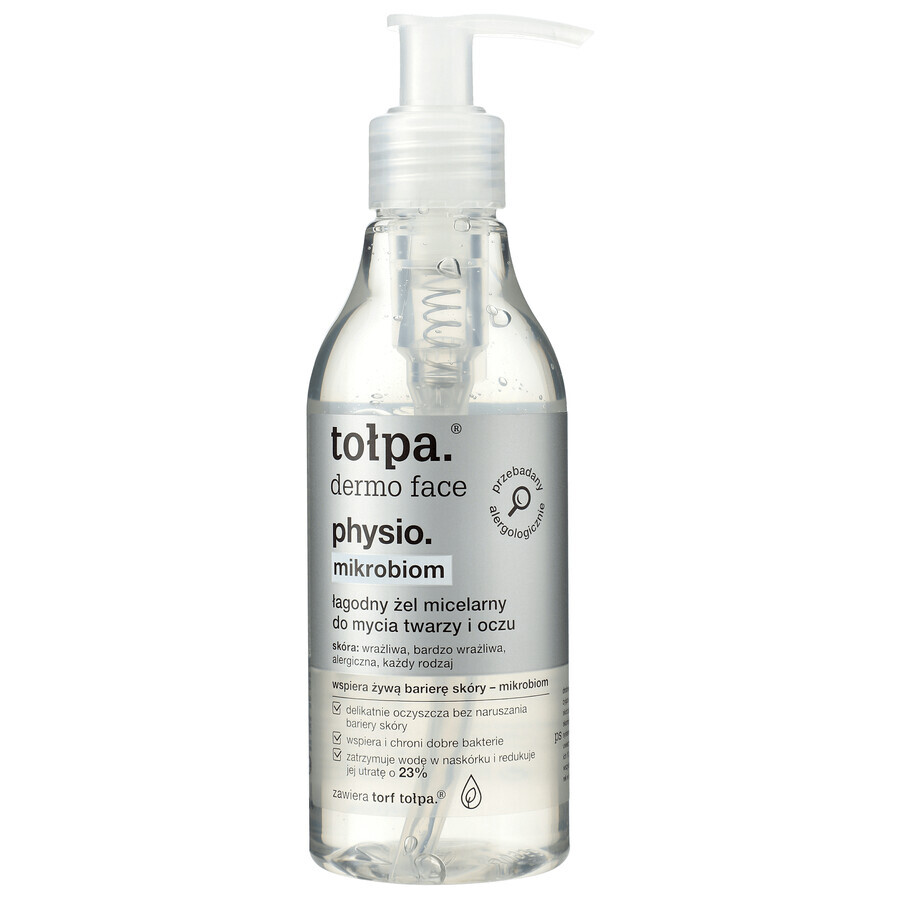 Tolpa Dermo Face, Physio, Microbiome, micellaire gel voor gezicht en ogen, 195 ml