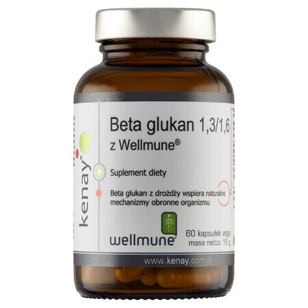 Kenay Beta Glucan 1.3/ 1.6 avec Wellmune, 60 gélules végétales