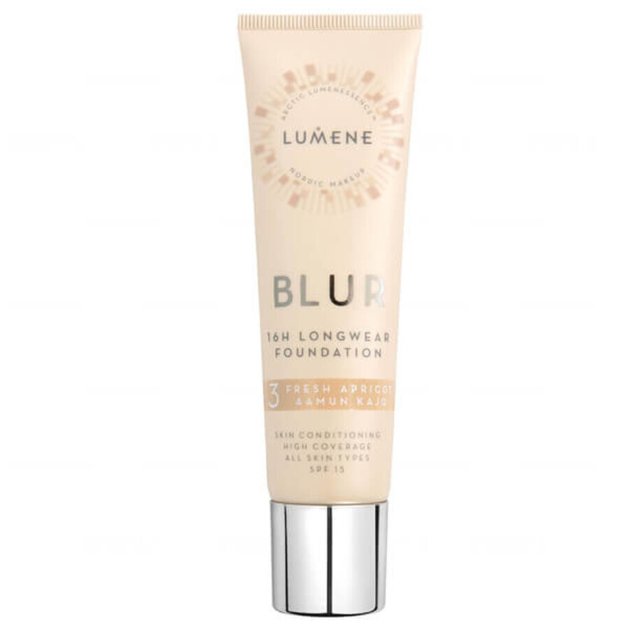 Lumene Blur, Smoothing Foundation, nr. 3 Fresh Apricot, 30 ml