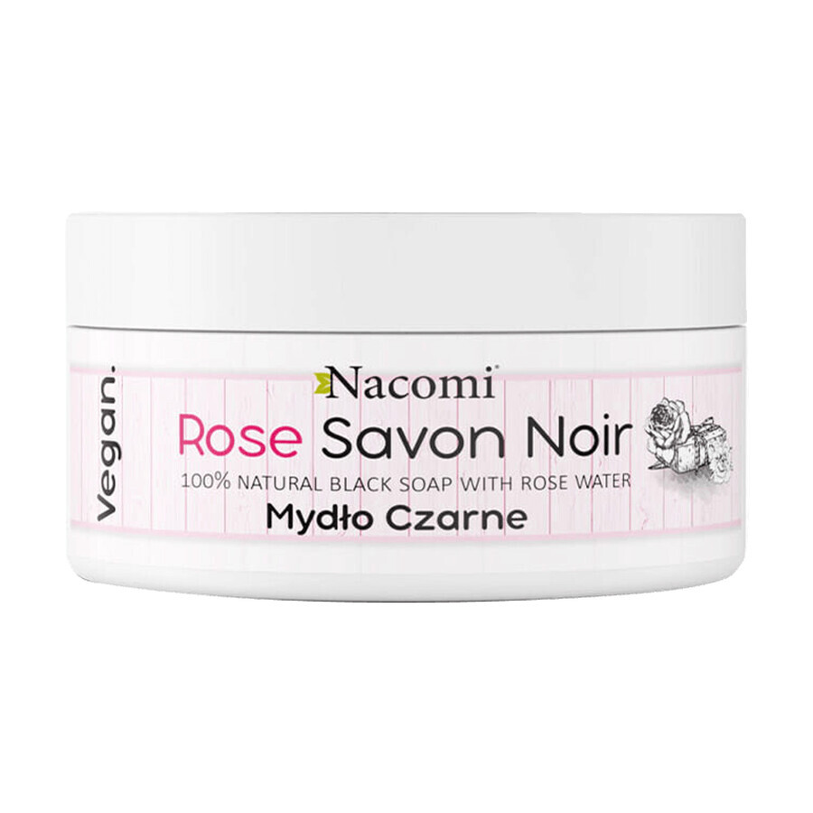 Nacomi Rose Savon Noir, sapone nero, 125 g