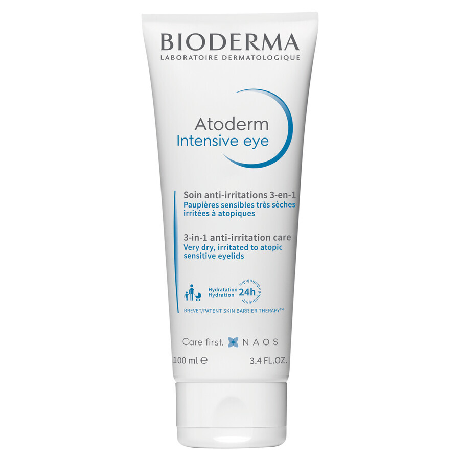 Bioderma Atoderm Intensive Eye, 3-in-1 verzorging voor geïrriteerde ooglidhuid, 100 ml