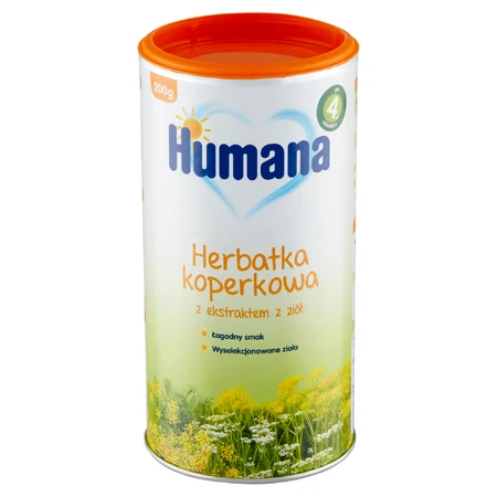 Humana Herbatka Koperkowa, granulowana, po 4 miesiącu, 200 g: ceny i cechy