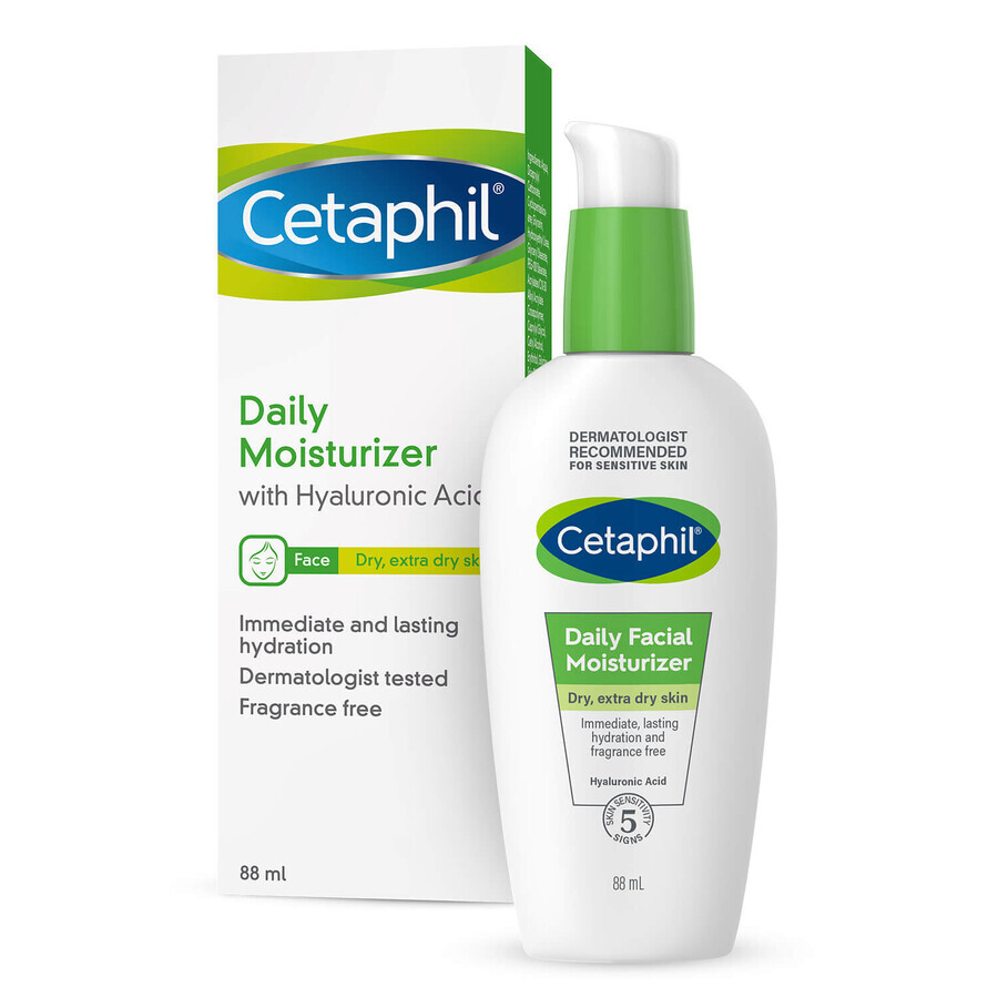 Cetaphil, Feuchtigkeitscreme für das Gesicht mit Hyaluronsäure, Daytime, 88 ml