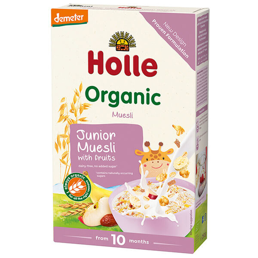 Holle Junior Muesli Bio meergranenpap met fruit, zuivelvrij, na 10 maanden, 250 g