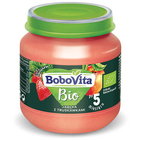 BoboVita Bio dessert, pomme et fraise après 5 mois, 125 g