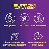 Ibuprom for Children Forte 200 mg/ 5 ml, orale suspensie, vanaf 3 maanden, aardbeiensmaak, 150 ml