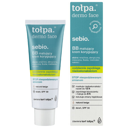 Tolpa Dermo Face, Sebio, BB cream, Beige naturale, 40 ml