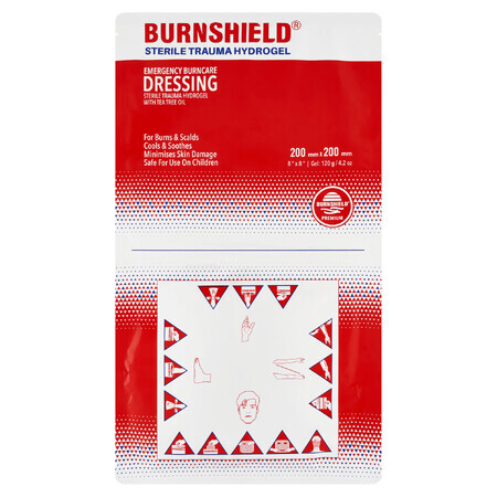 Burnshield, hydrogelverband voor brandwonden, 20 x 20 cm, 1 stuk