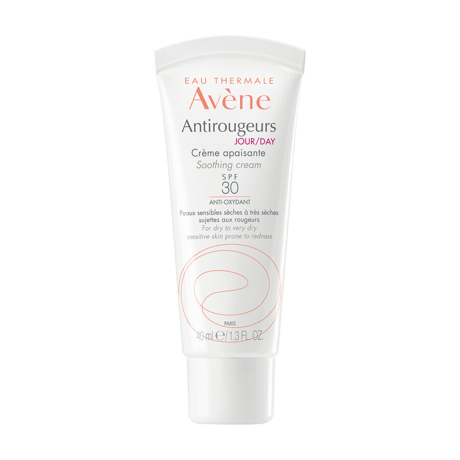 Avene Antirougeurs Jour, beruhigende Gesichtscreme, empfindliche und sehr trockene Haut, SPF 30, 40 ml