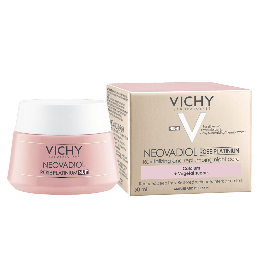 Vichy Neovadiol Rose Platinium, revitalisierende und straffende Rosen-Gesichtscreme für die reife Haut für die Nacht, 50 ml