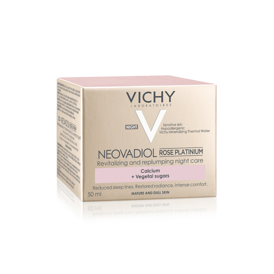 Vichy Neovadiol Rose Platinium, revitalisierende und straffende Rosen-Gesichtscreme für die reife Haut für die Nacht, 50 ml