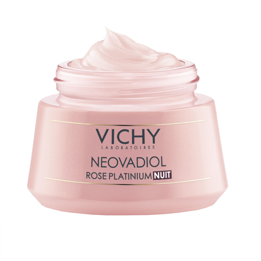 Vichy Neovadiol Rose Platinium, revitalisierende und straffende Rosen-Gesichtscreme für die reife Haut für die Nacht, 50 ml