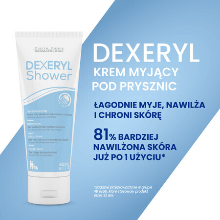 Dexeryl, duș, cremă de curățare pentru bebeluși, copii și adulți, piele foarte uscată și predispusă la atopie, 200 ml