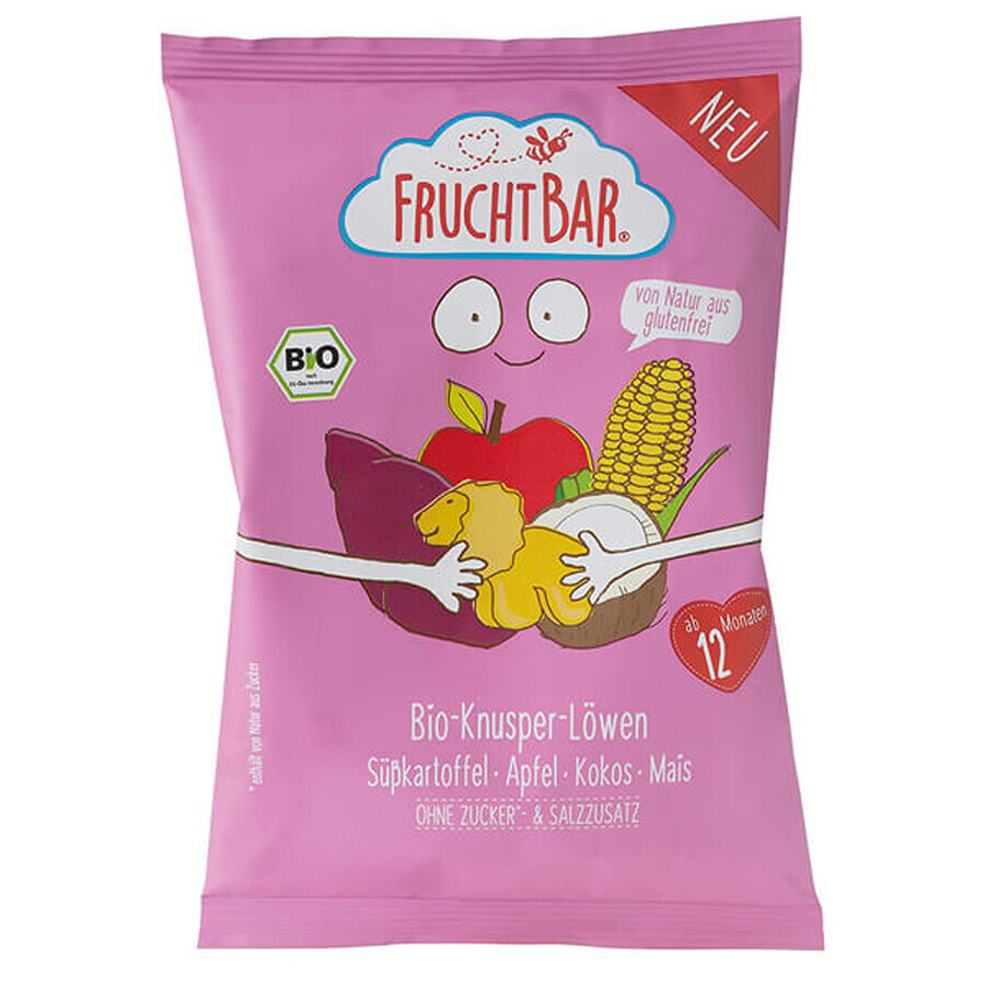 Fruchtbar Corn Crisps, kokos-appel-batterij BIO, na 12 maanden, 30 g