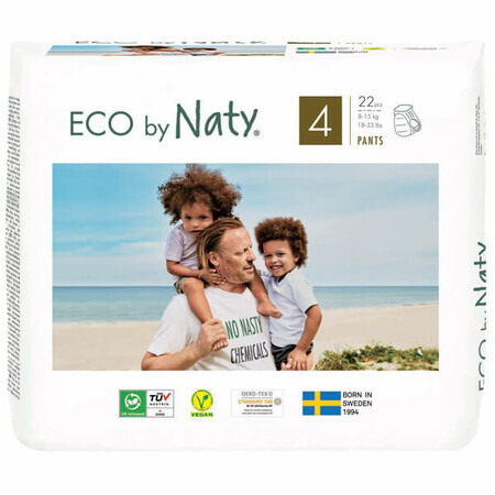 Eco By Naty, luiers maat 4, 8-15 kg, 22 stuks