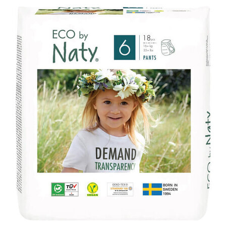 Eco By Naty, luiers maat 6, vanaf 16 kg, 18 stuks