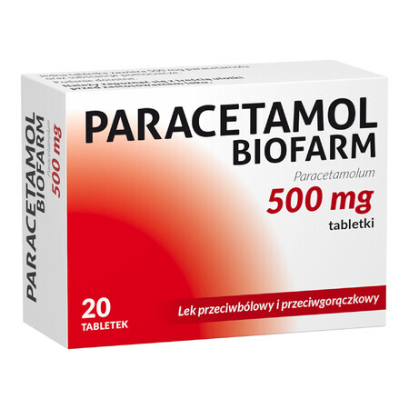 Paracetamol Biofarm 500 mg, 10 tabletten