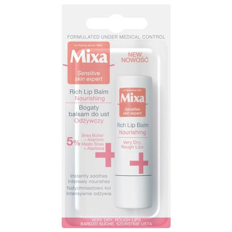 Mixa Nourish, balsamo labbra ricco e nutriente, 4,7 g