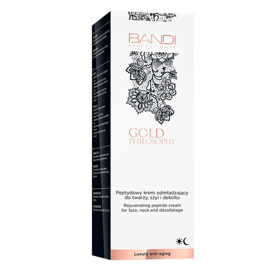 Bandi Gold Philosophy, crème rajeunissante aux peptides pour le visage, le cou et le décolleté, 50 ml