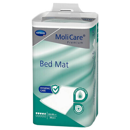 MoliCare Premium Bedmat, absorberende pads, 60 cm x 90 cm, 5 druppels, 30 stuks