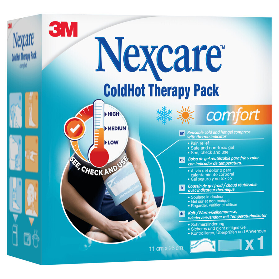 Nexcare ColdHot Comfort, gelpelotte, 11 cm x 26 cm, 1 stuk