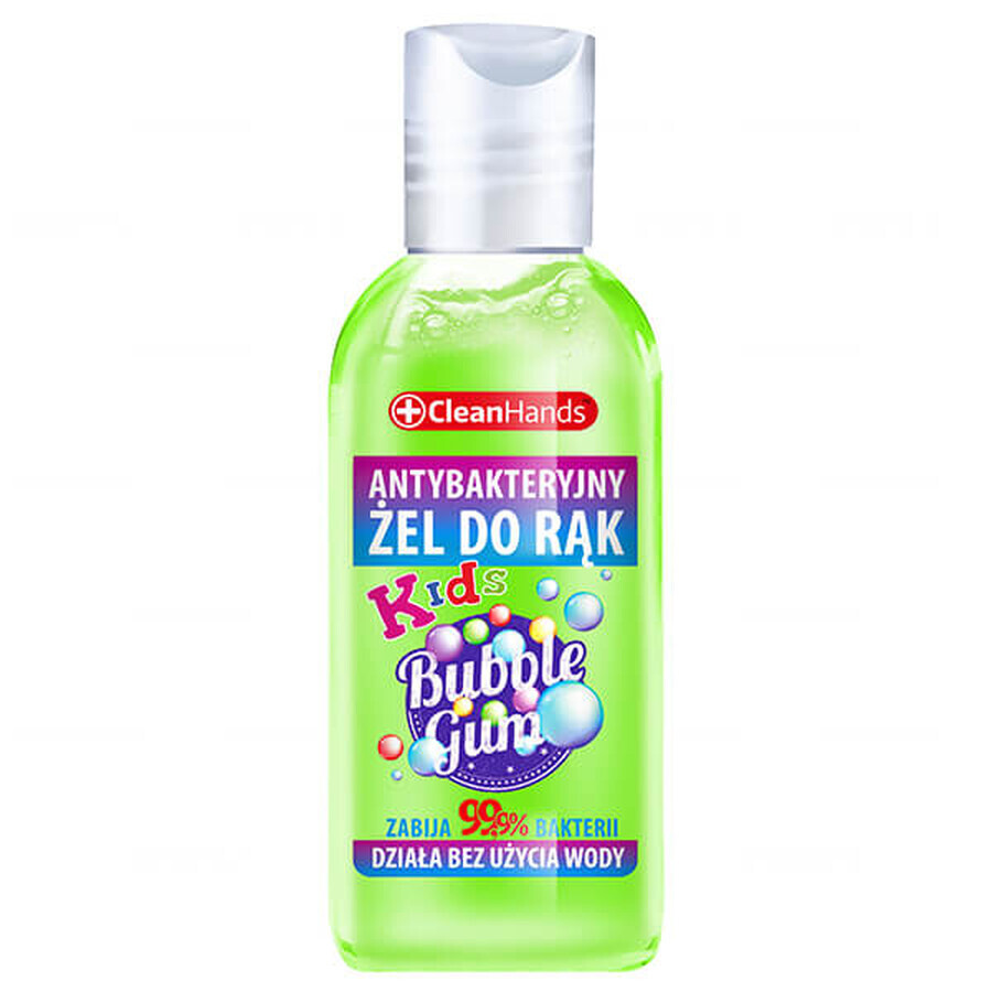 CleanHands, gel antibactérien pour les mains des enfants, bubble gum, 50 ml