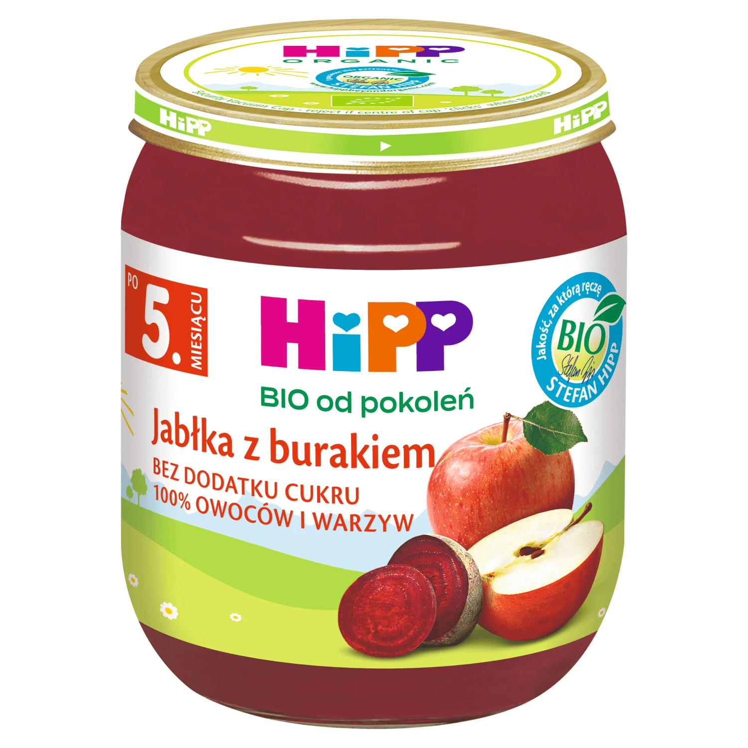 HiPP Bio schotel, appel en rode biet, na 5 maanden, 125 g