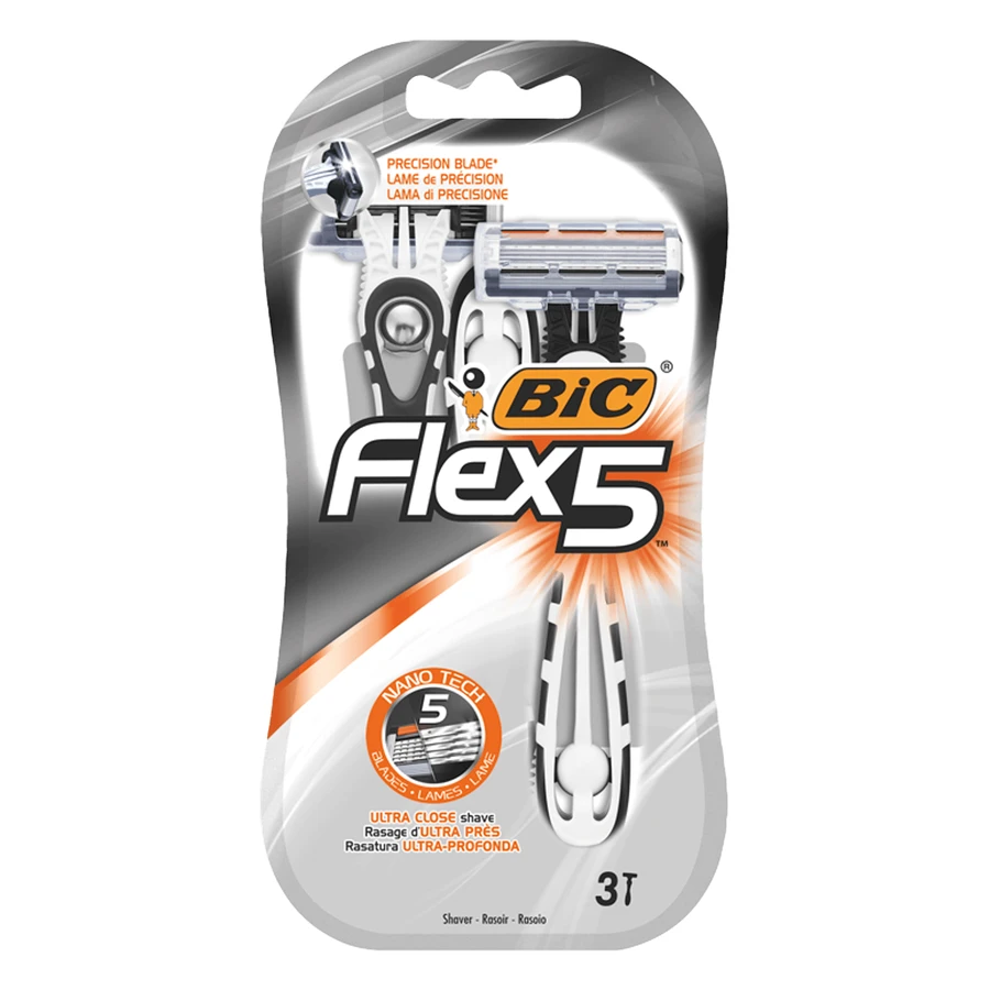 BIC Flex 5 Men's Razor Five-Blade Disposable 3-Piece