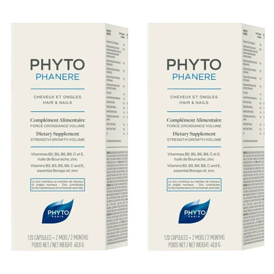 Phyto Phytophanere set, haar- en nagelversterkende capsules, 2 x 120 capsules