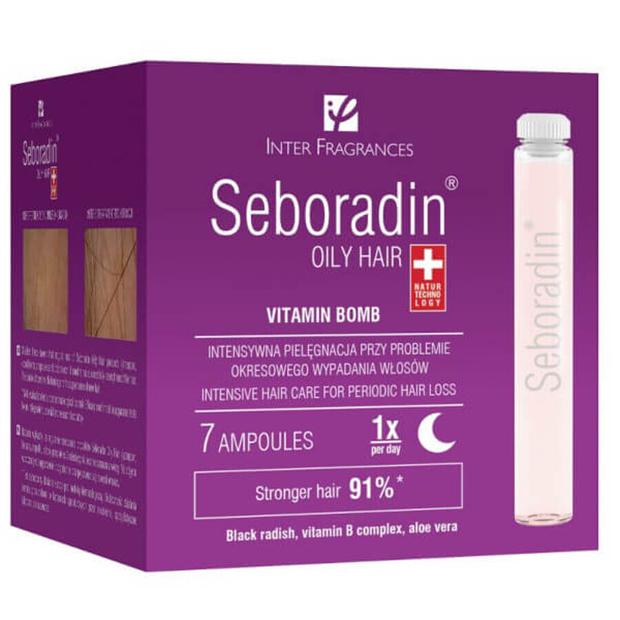 Seboradin vet haar, haarversterkende en regenererende behandeling, 5,5 ml x 7 ampullen