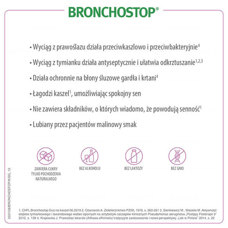 Bronchostop Duo para la tos (120 mg + 830 mg)/ 15 ml, jarabe, 120 ml