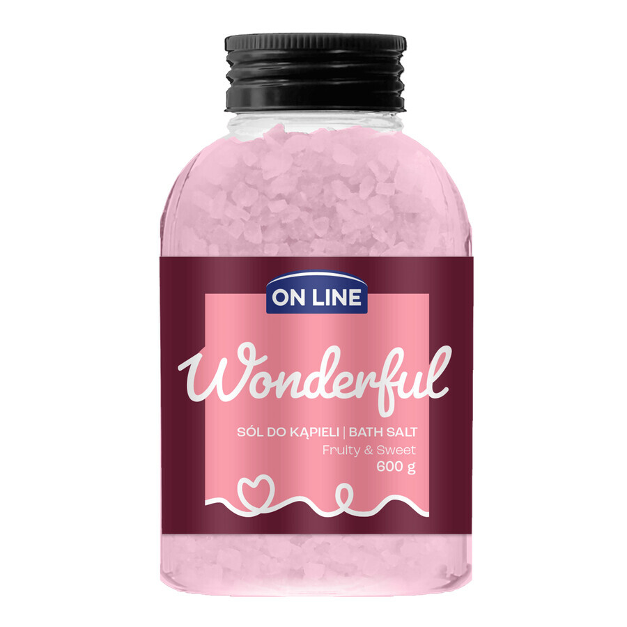 On Line Wonderful, sare de baie, Fruity &amp; Sweet, 600 g