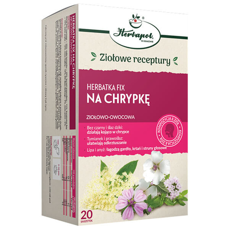 Herbapol Na Chrypka, ceai fix de plante-fructe, 2 g x 20 pliculețe