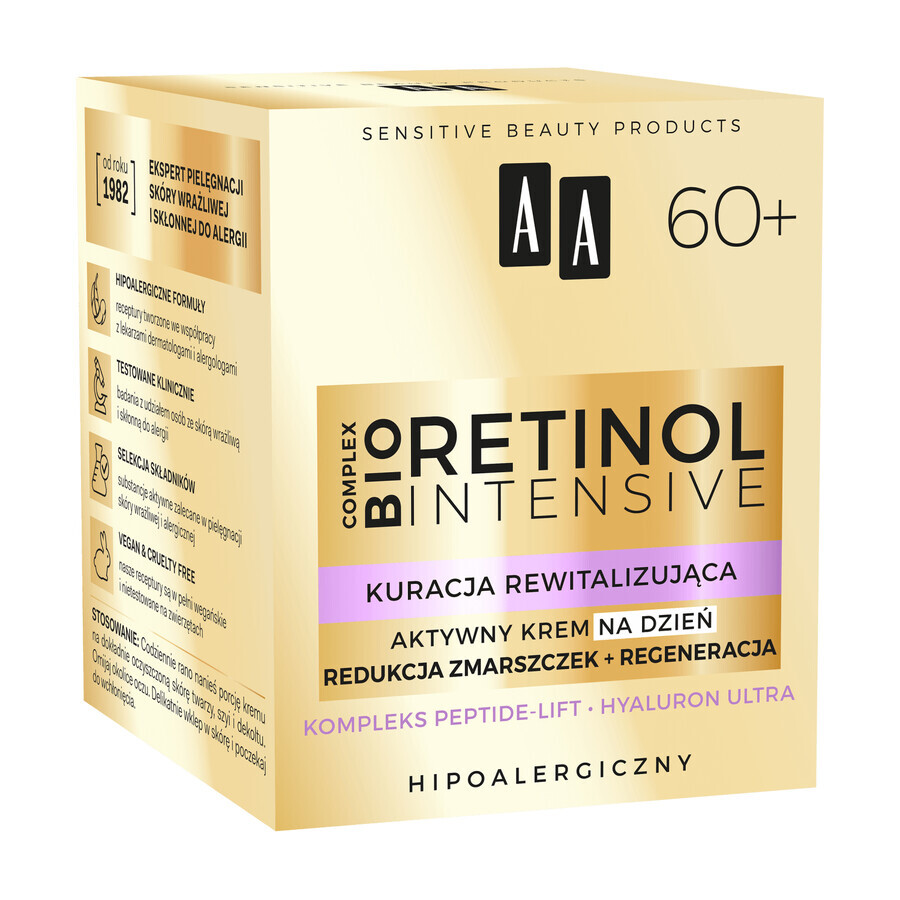 AA Retinol Intensive 60+, actieve dagcrème, rimpelvermindering + regeneratie, 50 ml