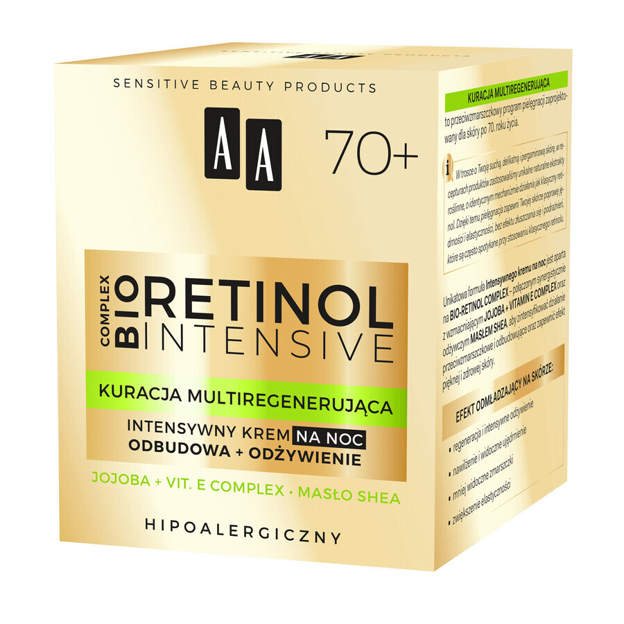 AA Retinol Intensive 70+, intensive Nachtcreme, Regeneration + Pflege, 50 ml