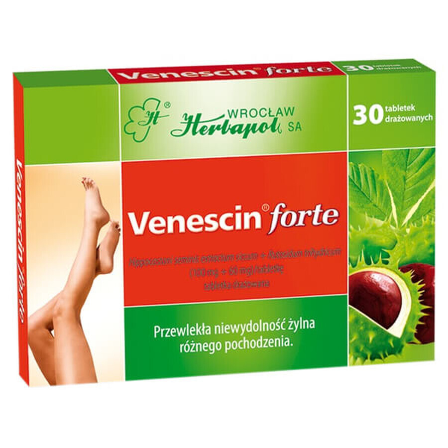 Venescin forte 100 mg + 60 mg, 30 geïrriteerde tabletten