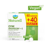 Naturell Bio Zink + C, 60 tabletten + 40 tabletten gratis