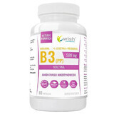 Wish Vitamine B3 (PP) Niacine 500 mg + Prebiotic + L-Leucine Vege, 60 capsules