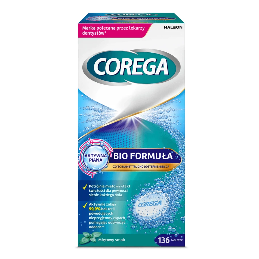 Corega Tabs Bio Formula, denture cleaning tablets, 136 tablets