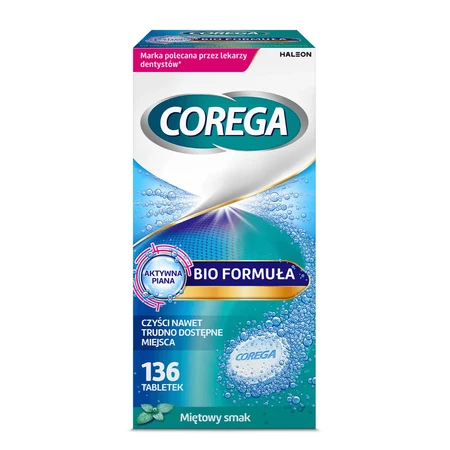 Corega Tabs Bio Formula, denture cleaning tablets, 136 tablets