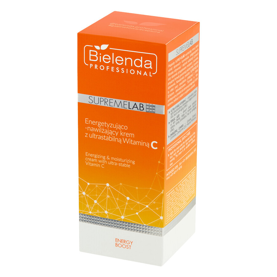 Bielenda Professional SupremeLAB Energy Boost, crème visage énergisante et hydratante à la vitamine C, 50 ml