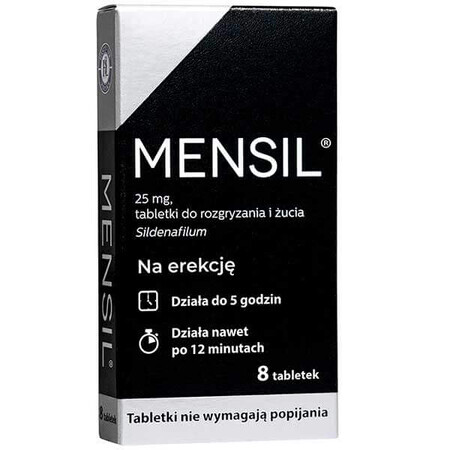 Mensil 25 mg, 8 chewable tablets