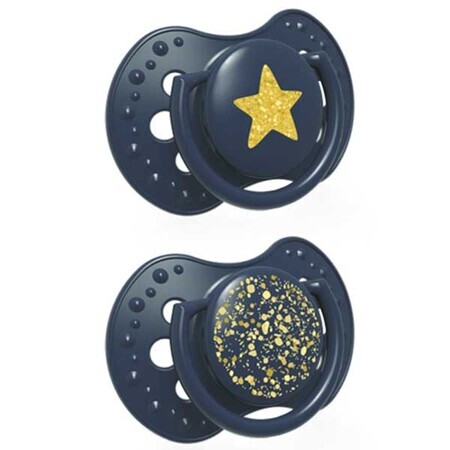 Lovi Stardust, dummy, silicone, dynamic, blue, 6-18 months, 2 pieces