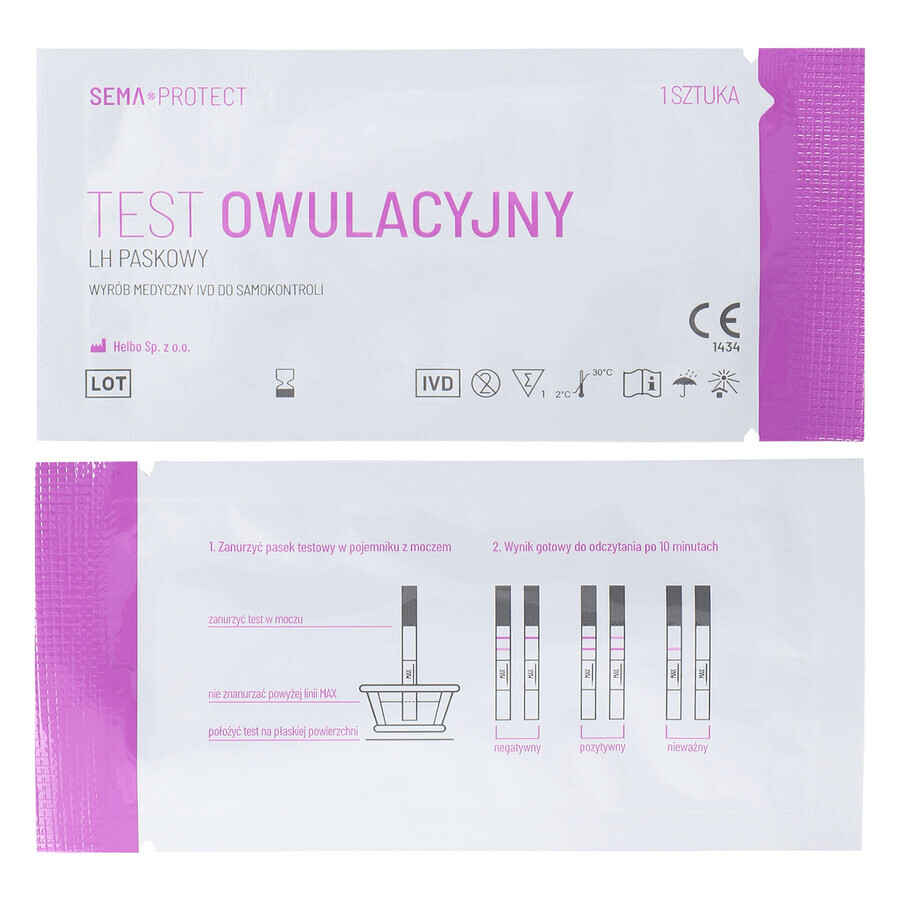 SEMA Protect, LH ovulatietest, gevoelig 25 mIU/ml, 5 eenheden